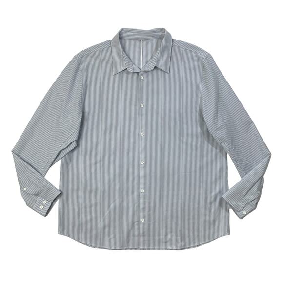 Lululemon Shirt Mens XXL 2XL Dresden Blue White Striped Button Up Long Sleeve - Picture 1 of 8
